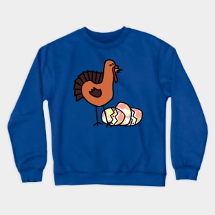 Thanksgiving Turkey with Easter Eggs Crewneck Sweatshirt